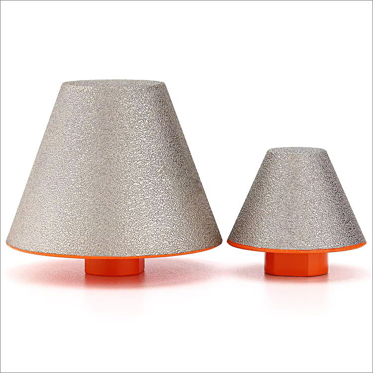 Vacuum brazed diamond bevel chamfering wheels cone hole expending drill bits conical grinding heads