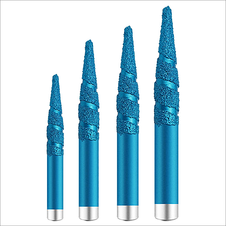 Vacuum brazed CNC engraving tools router bits milling cutter stone carving knives - spiral design